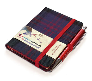 HUNTING Tartan, Waverley Scotland, Mini Notizbuch mit Stift 10,5 x 7,5 cm