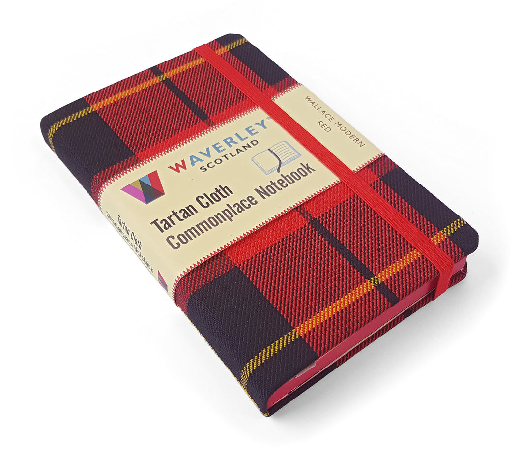 WALLACE MODERN RED Tartan, Waverley Scotland, Taschen Notizbuch 14 x 9 cm